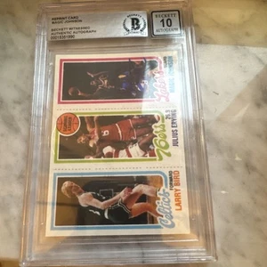 1980 Topps Reprint Bird/Erving/Magic Authentic Auto. Beckett Authenticated. - Picture 1 of 5