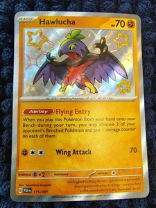 Pokémon TCG Paldean Fates - Hawlucha - Shiny Holo Rare Card - 175/091 - NM-MT - Picture 1 of 6
