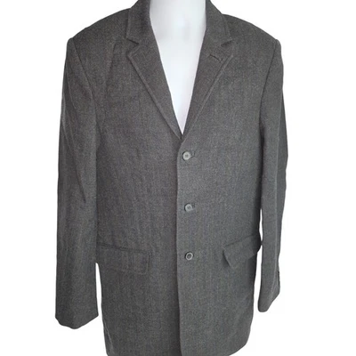 Allsaints Spitalfields Men's Herringbone 100% Wool Blazer Coat Overcoat 38 S - Image 1 of 4