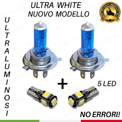 COPPIA LAMPADINE H4 EFFETTO XENON LED + COPPIA LUCI DI POSIZIONE 5 LED CANBUS - Immagine 1 di 3