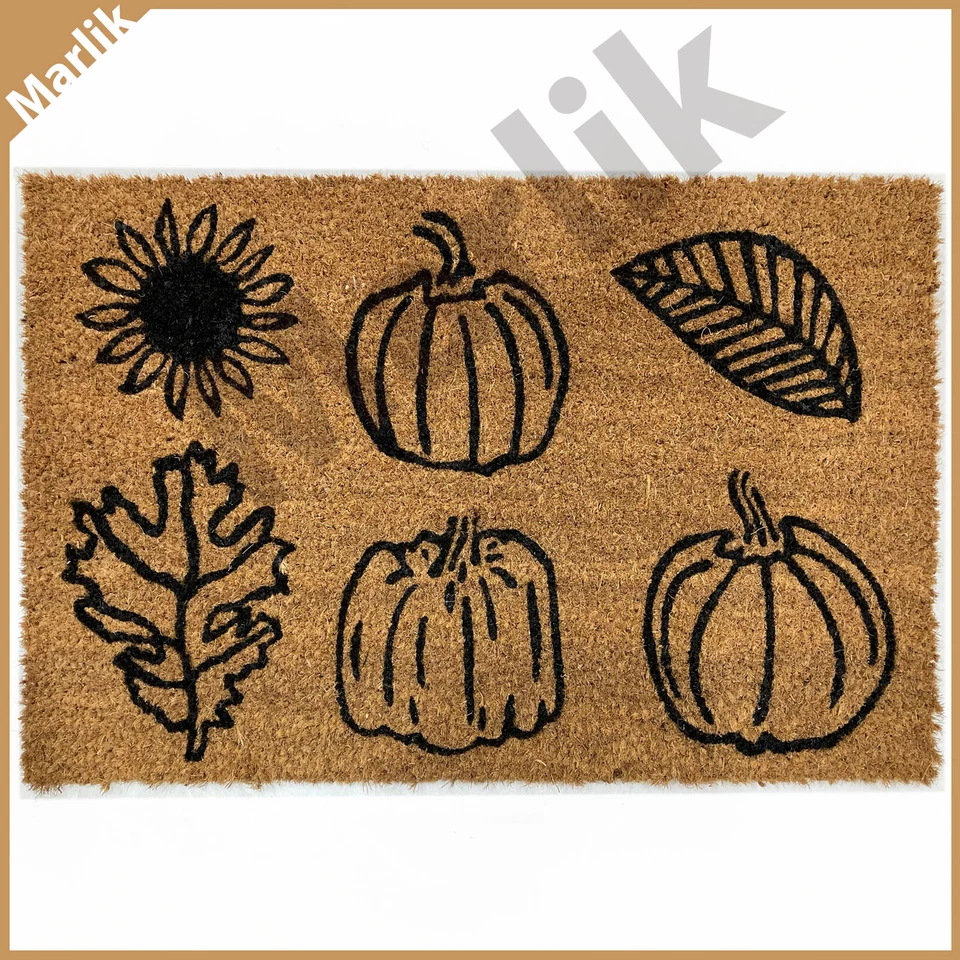 Alfombrilla de fibra de vidrio para puerta Ikea Hostpromenad, 24" x 28", patrón de hoja de calabaza de otoño, NUEVA Foto 1 de 2