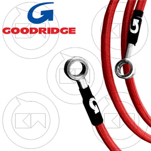 KIT TUBI FRENO IN TRECCIA ROSSO PER YAMAHA T-MAX TMAX 500 ie 2004 2005 2006 2007 - Foto 1 di 3
