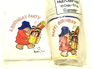 Rare Vintage Paddington Bear Paper Cups & Invitations - Picture 1 of 7