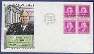 1948 FDC Harlan Fisk Stone issue Fluegel cachet #965 block of 4 - Picture 1 of 2