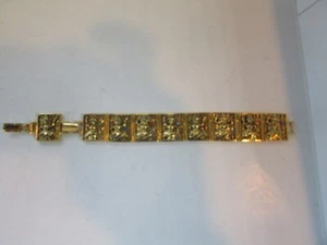 Vintage Camrose & Kross JBK Jackie Kennedy 24K GP Blue Stone Bracelet - Picture 1 of 7