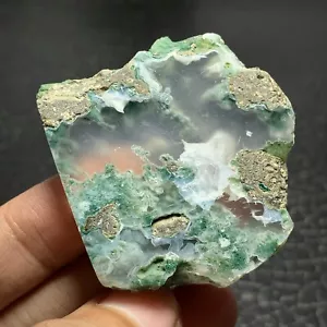 Unique Moss Agate Slab 44x41x7mm High Quality 107.5 ct POLISHED - Picture 1 of 7
