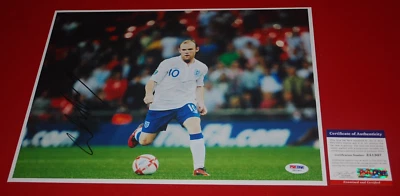 Wayne Rooney Inglaterra Manchester United Red Devils Firmado 11X14 PSA/DNA Z51307 Foto 1 de 3