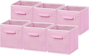 Simple Houseware Foldable Cloth Storage Cube Basket Bins Organizer, Pink (11"H X - Picture 1 of 11