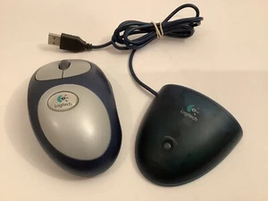 LOGITECH CORDLESS MOUSEMAN OPTICAL WIRELESS MOUSE M-RM63 WITH USB RECEIVER - Picture 1 of 9