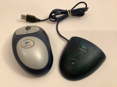 LOGITECH CORDLESS MOUSEMAN OPTICAL WIRELESS MOUSE M-RM63 WITH USB RECEIVER - Image 1 of 4