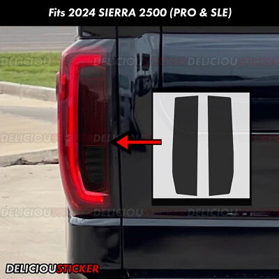 For 2024 GMC Sierra HD SMOKE Tint Taillight Rear Decals Overlays Ppf 2500 V1 Foto 1 de 4