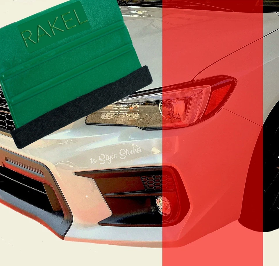 Rot Scheinwerfer Folie + Rakel mit Filz 200 x 30cm Töungsfolie Schweinwerfer  - Bild 1 von 4