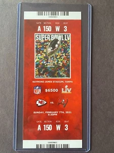 SUPER BOWL 55 LV Replica Biglietto Stub - KC Chiefs vs Tampa Bay Bucs Brady MVP - Foto 1 di 3