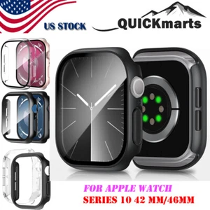 Funda protectora de pantalla de vidrio templado para Apple Watch Series 10 42/46 mm PC - Imagen 1 de 12