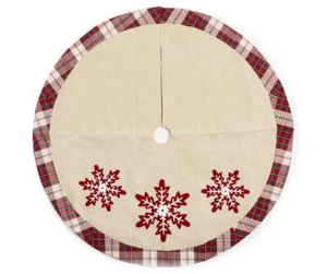 Falda Árbol de Navidad Copo de Nieve y Cuadros 48" ¡PRECIO REDUCIDO!! - Imagen 1 de 3
