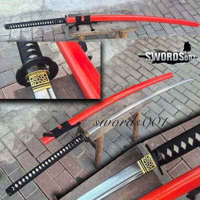 Espada Samurai de Acero Doblada Damasco Katana Japonesa Nodachi 51" Full Tang Foto 1 de 4