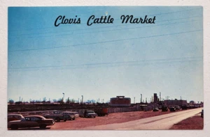 Cartolina Clovis Mercato del bestiame/magazzini Clovis, New Mexico 1966 - Foto 1 di 3