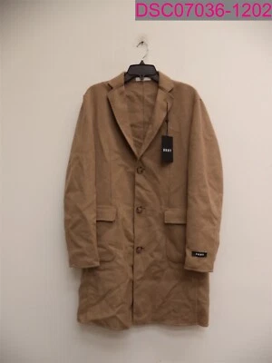 DKNY Men's Solid Camel Brown Wool Blend Button Coat Size 38 Regular DGGAO4NT0025 - Image 1 of 4