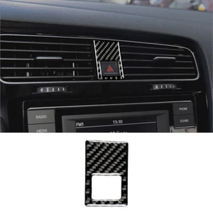 Carbon Fiber Emergency Light Button Cover Trim For Volkswagen Golf 2013-2017 - Picture 1 of 12