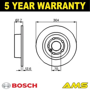 Fits Land Rover Discovery 1998-2004 Range 1994-2009 Brake Discs Rear Bosch - Picture 1 of 12