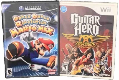 Dance Dance Revolution Mario Mix Nintendo GameCube 2005 + Guitar Hero Aerosmith - Image 1 of 4