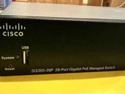 Cisco SG350-28P Gigabit 195w PoE+ L3 L2 Managed Switch 28 Ports + Power Cord - Image 1 of 4