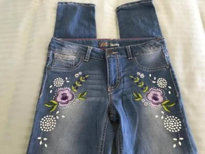 Girls Adjustable Waist Embroidered Embellished Skinny Jeans ~ Lee Size 12.5 - Picture 1 of 12