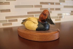 Adorno de pato blanco y marrón vintage hecho a mano (MADERA Y CERÁMICA) - Imagen 1 de 4