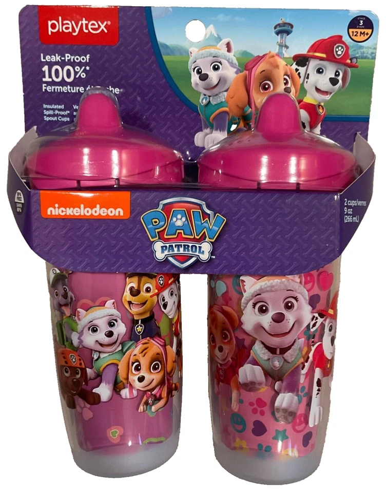 Playtex Sipsters Stage 3 Paw Patrol for Girls Insulated Sippy Cup 9 Oz. 2 Pack