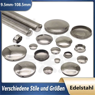 Edelstahl Runde Endkappen Rohrstopfen Abschlussdeckel Stopfen Deckel Rohrkappe - Image 1 of 4