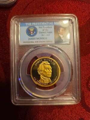 2008 S PCGS PR69 DCAM James Monroe $1 US Mint Proof Presidential Series - Image 1 of 2