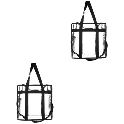  2 Pcs Vinyl Record Bag Transparent Clear Waterproof Messenger Bags - Image 1 of 4