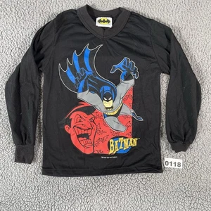 Vintage Batman & Joker Kids 90s LS Shirt Size 8 DC Comics USA - Picture 1 of 10