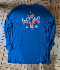 Maglia New York Mets "The Pennant Will Rise" NL Champions 2015 LS alta 4XL nuova con etichetta - Foto 1 di 2