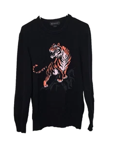 INC Womens Sweater Large Tiger knit Graphic Breathable Comfort Aminal Casual - Picture 1 of 13