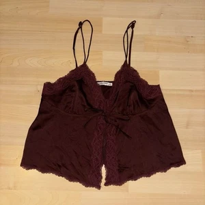 Abercrombie & Fitch Spitze Tank Nachtwäsche Gr. Small vorne zum Binden Babydoll FairycoreY2K - Bild 1 von 6