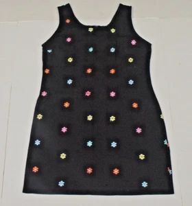 Vintage Dress Boulevard De Paris Size 10 90s Embroidered Daisies Made Qatar - Picture 1 of 9