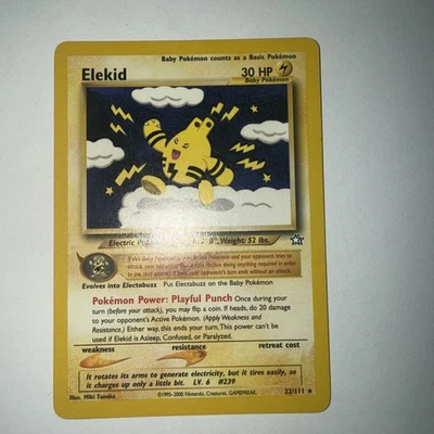 Elekid Neo Genesis 22/111 Rare Unlimited Pokémon Card LP  - Image 1 of 4