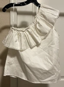 Aqua White One Shoulder Top Size SM 04 - Picture 1 of 4