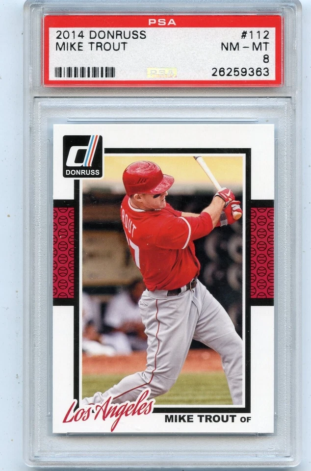 2014 PANINI DONRUSS #112 MIKE TROUT, LOS ANGELES ANGELS - PSA 8 NM-MT (9363) - Image 1 of 1