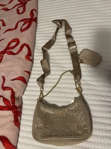 Steve Madden Bag, crossbody ~ Purse Gold with Rhinestones - Picture 1 of 10