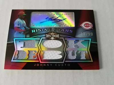 Johnny Cueto 2009 Topps Triple Threads Autograph Auto Jersey Baseball Card 13/99 - Image 1 of 3
