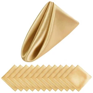 12 Pieces Satin Napkin Square 20 x 20 Inches Dinner Napkins Weddings Party Na... - Picture 1 of 6