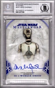 2018 Star Wars Meisterwerk DAVE CHAPMAN "SE-2 DROID" signierte Karte BAS Platte - Bild 1 von 4