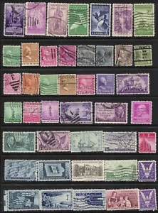 USA 1938 - 1957 Scott's #804 - #109,3 43 Diff. Briefmarken, gebraucht, 3 Ansichten. Cat$10+ - Bild 1 von 3