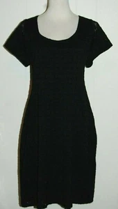 Isaac Mizrahi Stretch Black Scoop Neck Short Sleeve Circle Eyelet Dress XXL 2XL - Picture 1 of 3