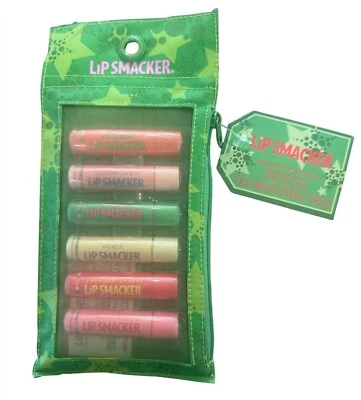 Vintage Bonne Bell Lip Smacker Wondrous Winter Lip Balm Set 6 Flavors w/Zip Pouc - Image 1 of 4