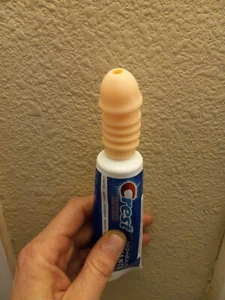 Prank Gift PENIS TOOTH PASTE CAP  qty (2) DICK Toothpaste white  GAG GIFT - Picture 1 of 3