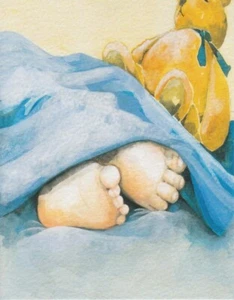 Baby Boy Toes - Birth Congratulations Card With Bible Text - James 1:17 - EB8720 - Picture 1 of 1