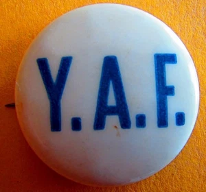 Vintage Counter AntiWar Protest Peace Pin Pinback YAF Young Americans Freedom  - Bild 1 von 1